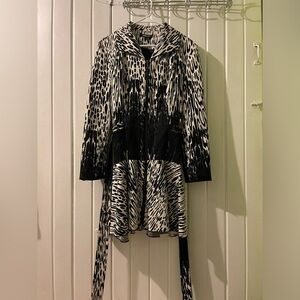 Samuel Dong animal print trench coat-medium NWT